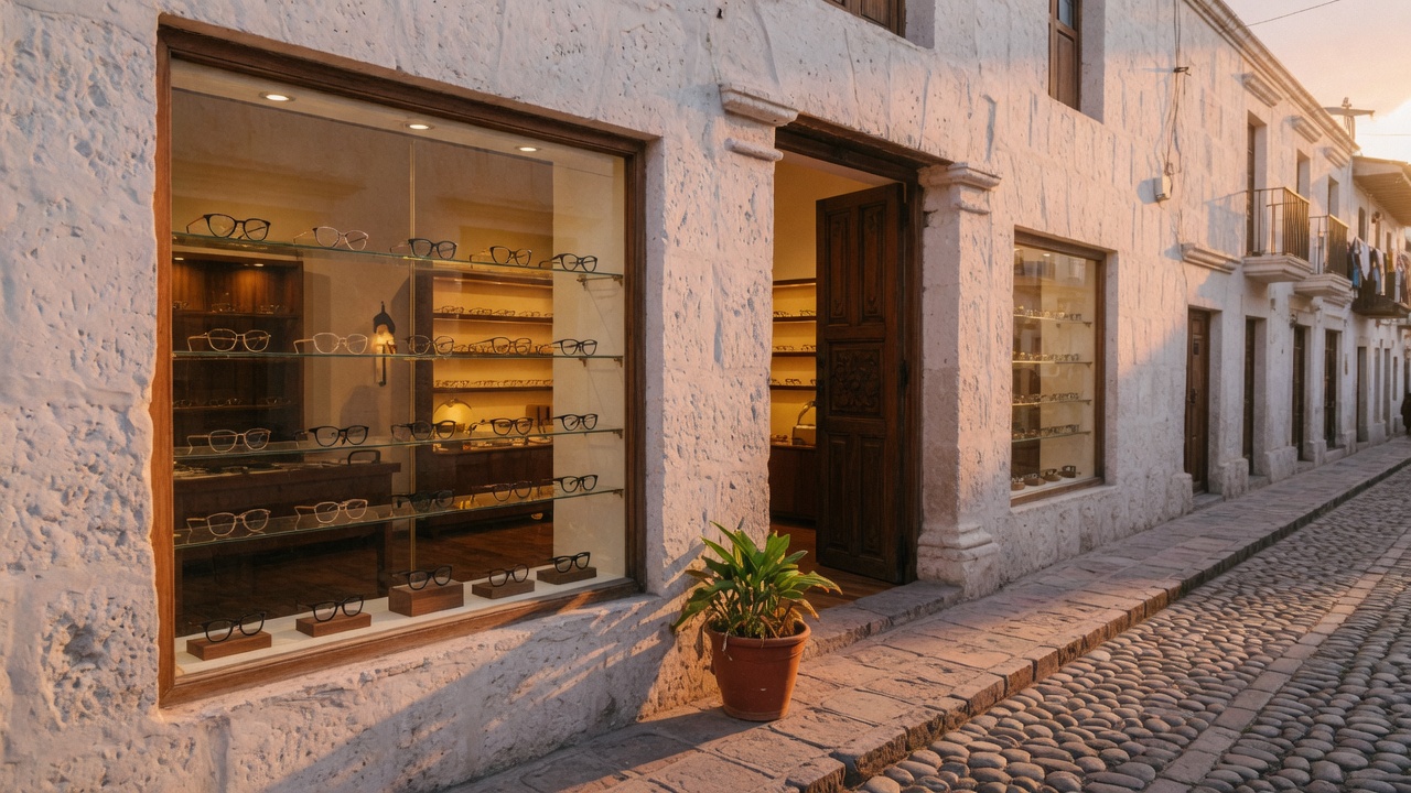 Calle de sillar del centro de Arequipa, cerca de Ópticas Miryam